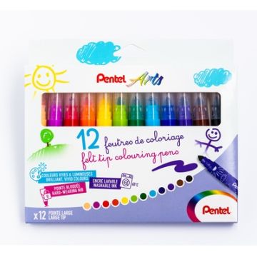 Pentel Broad Tip Colouring Pens Pack of 12