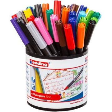 edding Colouring Pens Fine Tip Assorted Tub of 42