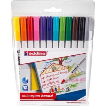 edding Colouring Pens Broad Tip Assorted of Pack of 12