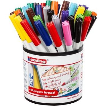 edding Colouring Pens Broad Tip Assorted Tub of 42