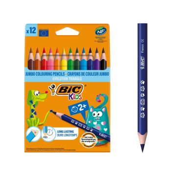 BIC Kids Jumbo Triangular Colouring Pencils Pack of 12