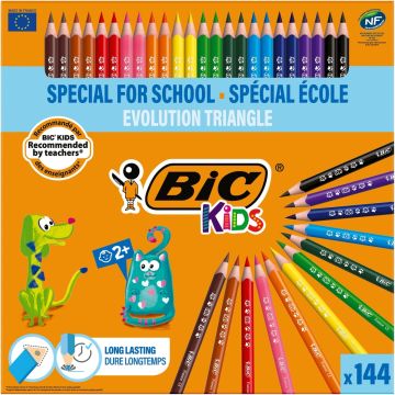 BIC Kids Jumbo Triangular Colouring Pencils Pack of 144