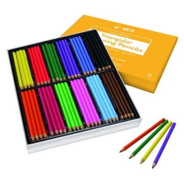 KCS Giant Triangular Coloured Pencils Assorted Pack of 144