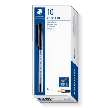 Staedtler Stick Ballpoint Pens Black Pack of 10