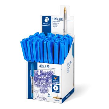 Staedtler Stick Ballpoint Pens Blue Pack of 50