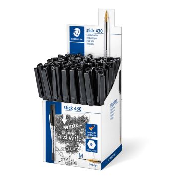 Staedtler Stick Ballpoint Pens Black Pack of 50