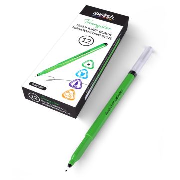 Swash KOMFIGRIP Handwriting Pens Black Pack of 12