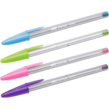 BIC Cristal Fun Colour Ballpoint Pens Assorted Colours Box of 20