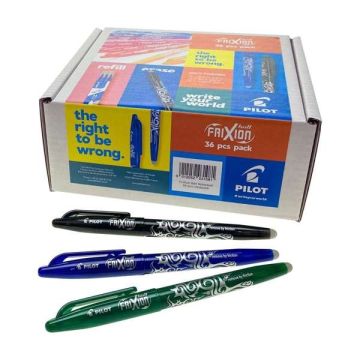 Pilot Frixion Rollerball Pens Assorted Colours Pack 36