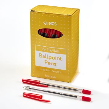KCS Ballpoint Pens Red Box of 500