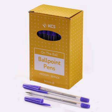 KCS Ballpoint Pens Purple Box of 500