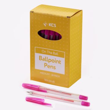 KCS Ballpoint Pens Pink Box of 500