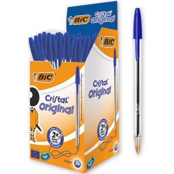 BIC Cristal Original Ballpoint Pens Blue Box of 50