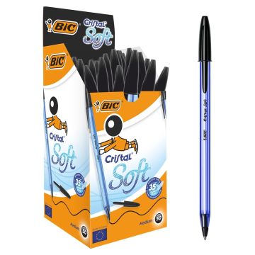 BIC Cristal Soft Pens Box of 50 Black