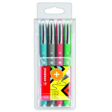 STABILO worker+ colorful Rollerball Pens Assorted Colours Pack 4