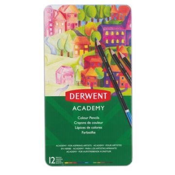 Derwent Academy Colouring Pencils Tin of 12
