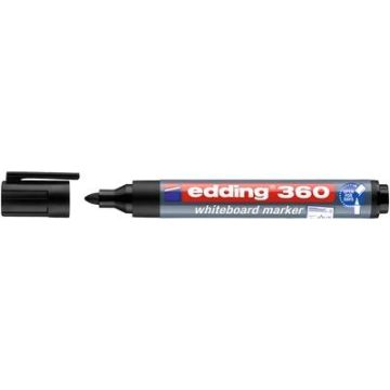 edding 360 Drywipe Markers Bullet Tip Black Pack of 10