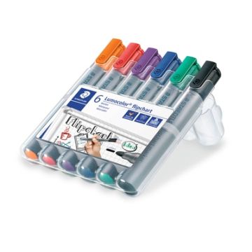 Staedtler Lumocolour Flipchart Markers Assorted Pack of 6