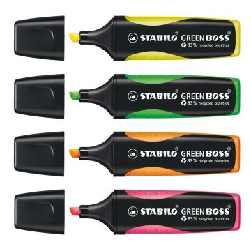 STABILO GREEN BOSS Highlighters 4 Assorted Neon Colours