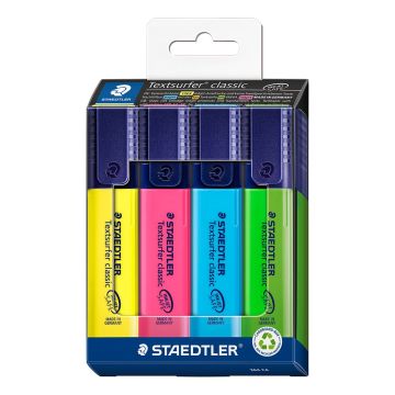 STAEDTLER Textsurfer Highlighters Assorted Colours Pack of 4