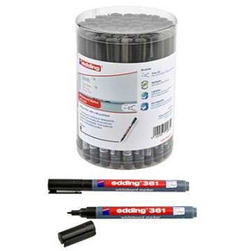 edding 361 Drywipe Markers Black Pack of 50