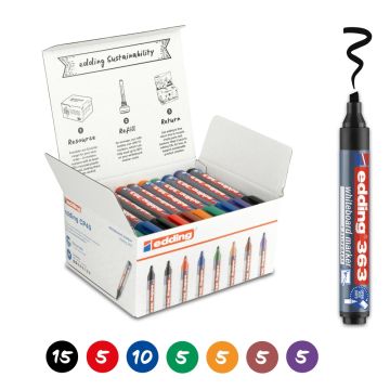 edding 363 Drywipe Markers Chisel Tip 8 Assorted Pack of 50