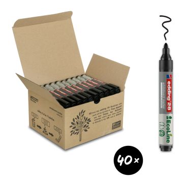 edding Ecoline e-28 Whiteboard Markers Black Pack of 40