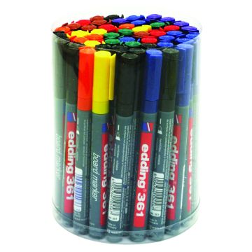 edding 361 Drywipe Markers Assorted Colours Pack of 50