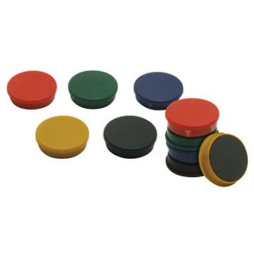Round Magnetic Markers 24mm Assorted Colours Pack of 10