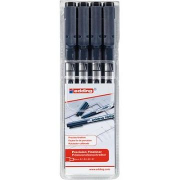 edding 1880 Drawliner Pens Black Pack of 4