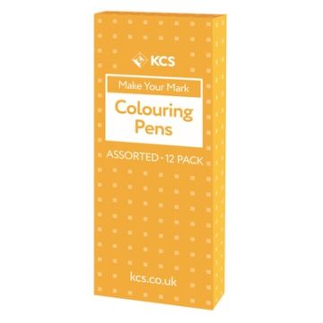 KCS Colouring Pens Fine Tip Assorted Colours Pack of 12