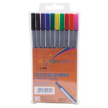 Colourworld Fineliner Pens Assorted Colours Pack of 10