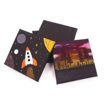 150 x 150mm Black Square Canvas