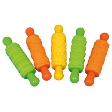 Rubber Rolling Pins Patterned Assorted Pack of 5