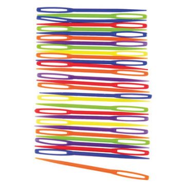 Large Coloured Plastic Lacing Needles Assorted Pack of 32