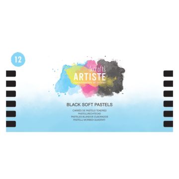 Black Soft Pastels Pack of 12