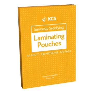 A4 KCS Matt Laminating Pouches 150 Microns (2x75) Pack of 100