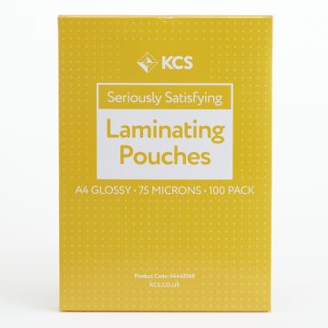 A4 KCS Gloss Laminating Pouches 150 Microns (2x75) Pack of 100