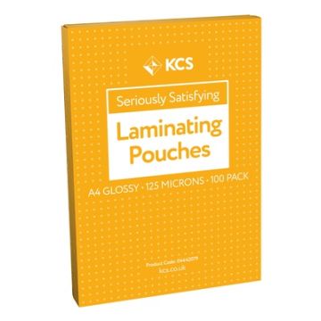 A4 KCS Laminating Pouches Glossy 250 Microns (2x125) Pack of 100