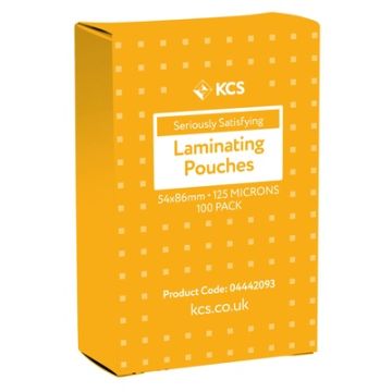 KCS ID Gloss Laminating Pouches 250 Microns (2x125) Pack of 100