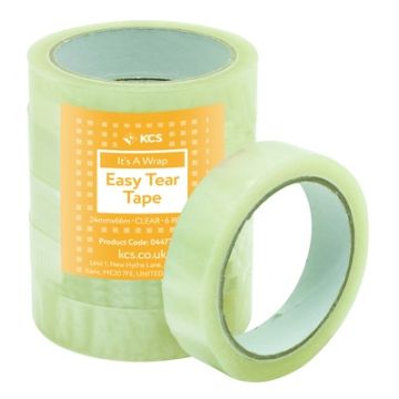 24mm x 66m KCS Easy Tear Tape Pack of 6 Rolls