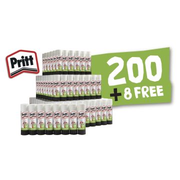 Pritt Glue Stick 43g Pack of 200 + 8 FREE