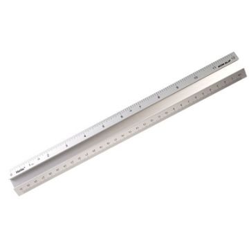 Helix 300mm Metal Safety Ruler Silver