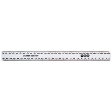 300mm Clear Shatter Resistant Ruler Pack of 10