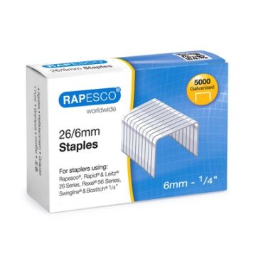 Rapesco Staples 26/6mm Box of 5000
