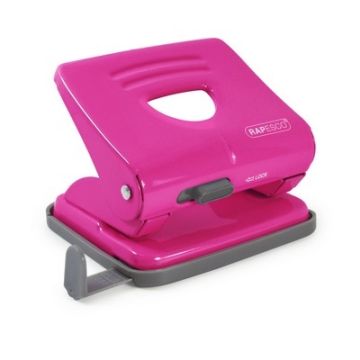 Rapesco 825 Metal Hole Punch Hot Pink