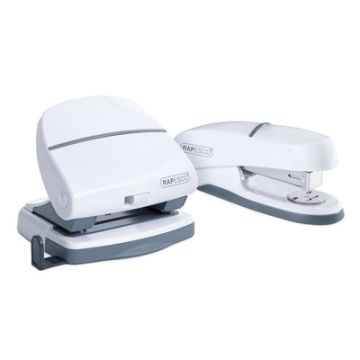 Rapesco Shimma Half Strip Stapler & Hole Punch Set â€“ White