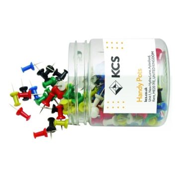 KCS Push Pins Assorted Colours Tub of 200