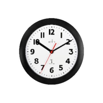 Radio Controlled 12 Hour Clock 230mm Black