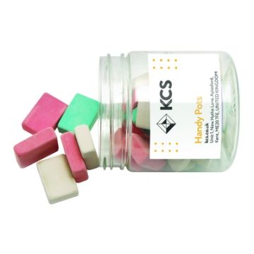 KCS Erasers Assorted Colours Tub of 25